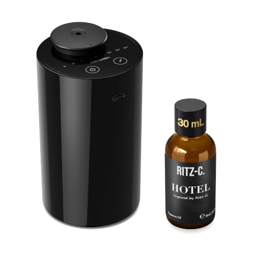 AN6 Waterless Essential Oil Diffuser Starter Kit (1black With Rzc)
