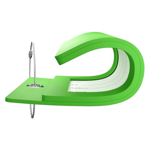 2 Pack Initial Luggage Tags for Suitcases Airplane Travel Essentials (Large F / Green)