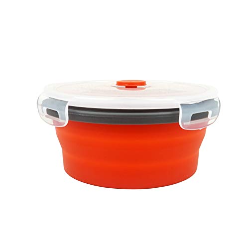 Red Silicone Collapsible Food Storage Containers (Round Red-3pcs)