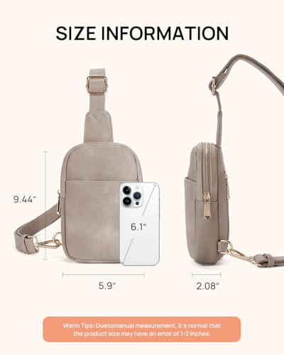 Crossbody Bags for Women Leather Cross Body Sling Bag for Woman Travel Cloud Grey (1-cloud Grey)