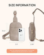 Crossbody Bags for Women Leather Cross Body Sling Bag for Woman Travel Cloud Grey (1-cloud Grey)