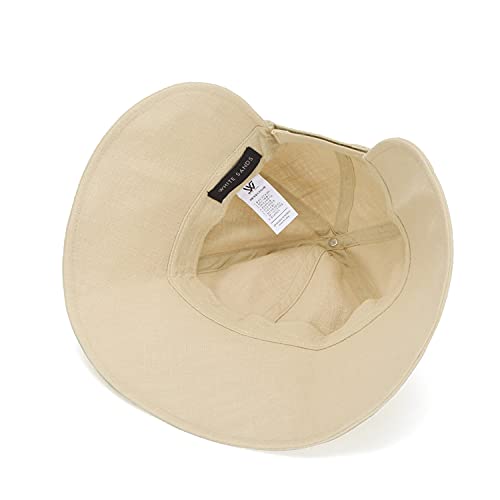 Linen Victorian Bonnet Hat Sun Cap (Small-Large / Beige)