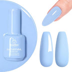 Beetles Blue Gel Nail Polish 15ML Soak Off UV Gel for Pastel Nail Art (D - Creme Blue | Light Blue)