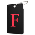 2 Pack Initial Luggage Tags for Suitcases Airplane Travel Essentials (Large F / Black)