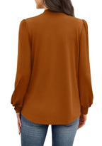 Fall Outfits for Women 2026 Long Sleeve Shirts for Women Blouses Business Casual Womens Tops Mock Neck Tunic Work Early Fall Fashion Clothing Winter Old Money Clothes Must Haves Caramel L (05 - Caramel / Large)