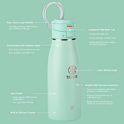 Traveler Stainless Steel Travel Coffee Mug with Flip (Dodgeball Grey / 17 Ounces)
