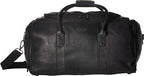 Duff Guy Colombian Leather 20" Single Compartment Top Load Travel Duffel Bag (20-Inch Top Load Duffel (W/ Shoe Compartment) / Black)