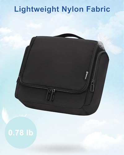 Hanging Toiletry Bag for Men and Women (Black / Large)