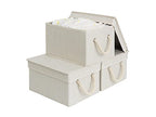 Storage Bins with Lids (Slub White / Small)