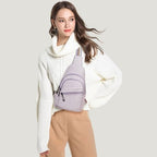 Sling Bag Crossbody Bags for Women Small Cross Body Bag Fanny Packs Chest Sling Purse for Daily Travel Leisure Sport (Purple)