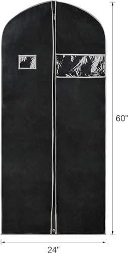 60 Inch Dress Bags for Gowns (Black&Grey / 60'' - 8PCS)