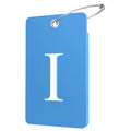 2 Pack Initial Luggage Tags for Suitcases Airplane Travel Essentials (Large I / Blue)