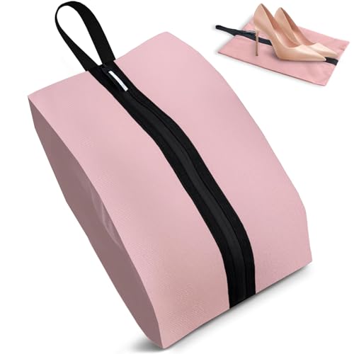 Shoe Bags for Travel Large Capacity Oxford Fabric Portable Shoe Bags (Pink / 16.5 × 9.8 Inches | 1-Pack)