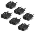 United States to Portugal Travel Power Adapter to Connect North American Electrical Plugs to Portuguese Outlets for Cell Phones (6-Pack / Black)