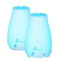 2 Pack 200ml Essential Oil Diffuser Ultrasonic Aromatherapy Diffuser Cool Mist Humidifiers with 7 Color LED Lights & Waterless Auto Shut (White)