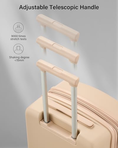 Carry on Luggage Airline Approved 20" Expandable Hardside Suitcase (Cuba Sand / 20 Inch EXT)