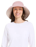 Women's Holiday Sun Hat UPF 50+ (Small-Medium / Dusty Pink/Beige)
