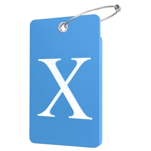 2 Pack Initial Luggage Tags for Suitcases Airplane Travel Essentials (Large X / Blue)