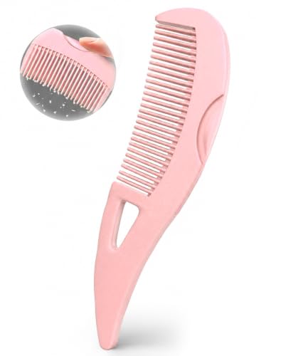 Dandruff Comb Removal 2PC Hollow Fine Tooth Scalp Detox Hair Care Tool (Pink 1PC)