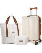 3 Piece Luggage Sets (Beige / 3-Piece Set - DB/TB/20")
