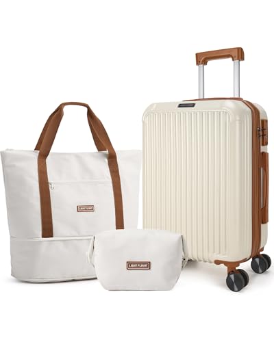 3 Piece Luggage Sets (Beige / 3-Piece Set - DB/TB/20")