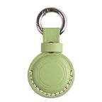 Genuine Leather Keychain Holder Compatible with iTag ([1 Pack] Green V1.0)