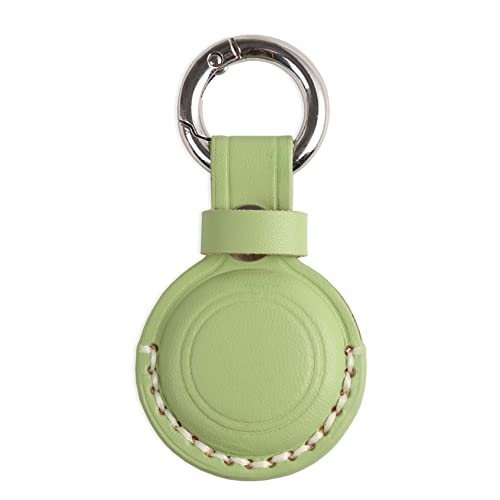 Genuine Leather Keychain Holder Compatible with iTag ([1 Pack] Green V1.0)