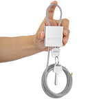 Cable Lock with 3 Keys (silver-L 6.56ft(2m),D 1/6in(4mm))
