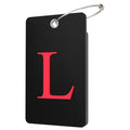 2 Pack Initial Luggage Tags for Suitcases Airplane Travel Essentials (Large L / Black)