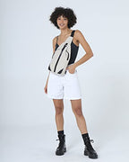 Medium Crossbody Sling Backpack Anti Theft Backpack for Traveling Chest Shoulder Bag (White(medium))