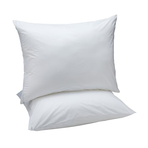 Down Alternative Bed Pillows and Pillow Protector Case Set (Standard (2 Pillows + 2 Protectors) / Medium)