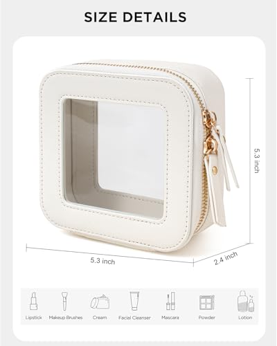 Clear Makeup Bags for Beach (0-Mini-White)