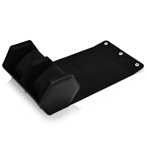 2 Slot Watch Box Black Hexagonal (Black / 2-Slot)