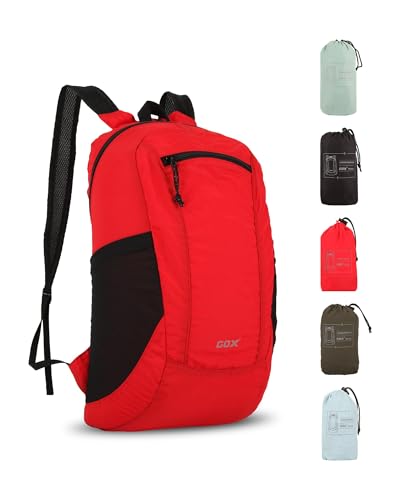 Foldable 20l Backpack For Travel Lightweight Hiking Packable Daypack for Men Travel Camping Outdoor Bag Women (Red)