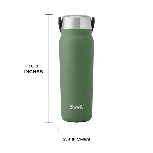 Recycled Stainless Steel Explorer with Insulated Lid and Handle (24 Ounces / Green Jasper)