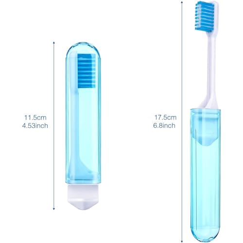 4 Pcs Travel Toothbrush Mini Foldable with Case (Fresh Color)