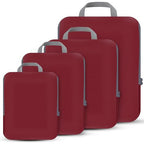 4 Set Compression Packing Cubes Travel (Burgundy)