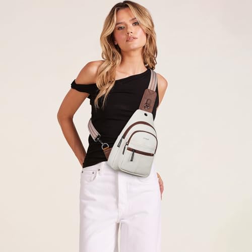 7L Sling Bag for Women Vegan Leather Crossbody Purse Chest Bags Fashionable Trendy Fanny Pack with Travel (7L / 7l-m-beige Brown)