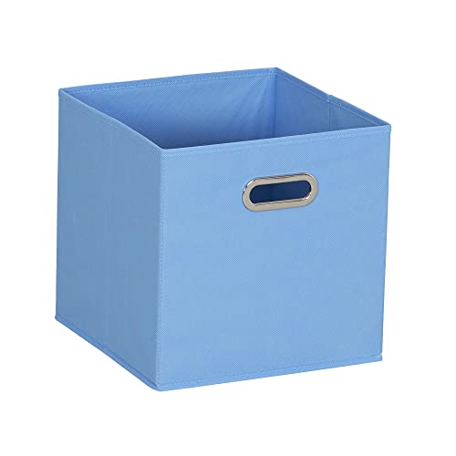 6 ct Open Fabric Cube Storage Bins (Carolina Blue / 11” L x 11” W x 11” H)