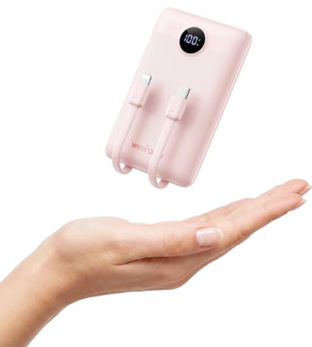 Mini Portable Charger with Built (Pink)