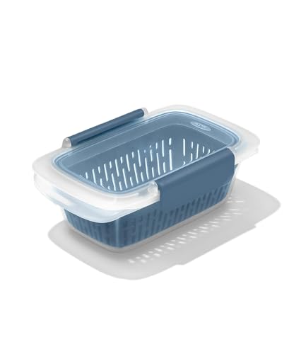 Good Grips Prep & Go Food Storage Container with Colander (Colander / Ocean Blue)