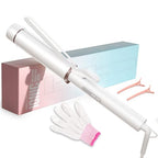 1.5 Inch Extra Large Curling Wand for Long Hair (White)