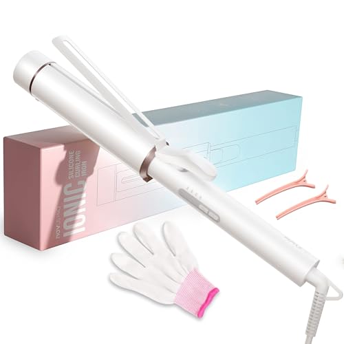 1.5 Inch Extra Large Curling Wand for Long Hair (White)