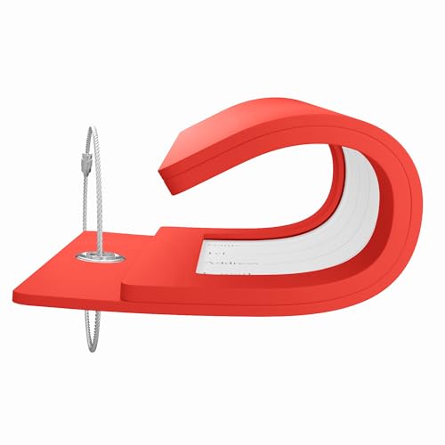 2 Pack Initial Luggage Tags for Suitcases Airplane Travel Essentials (Large I / Red)