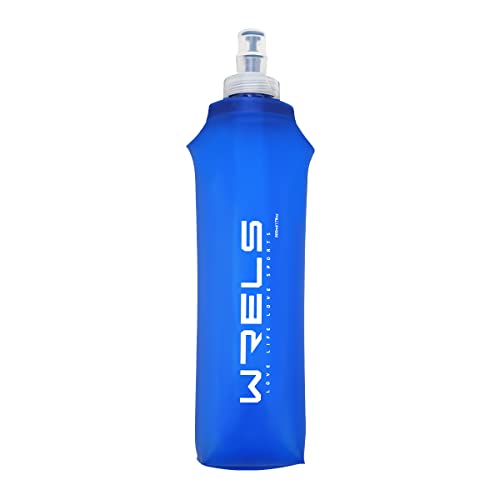 TPU Soft Flask Lightweight Portable Reusable Water Bottle (500ml/16.9oz-Dark Blue)