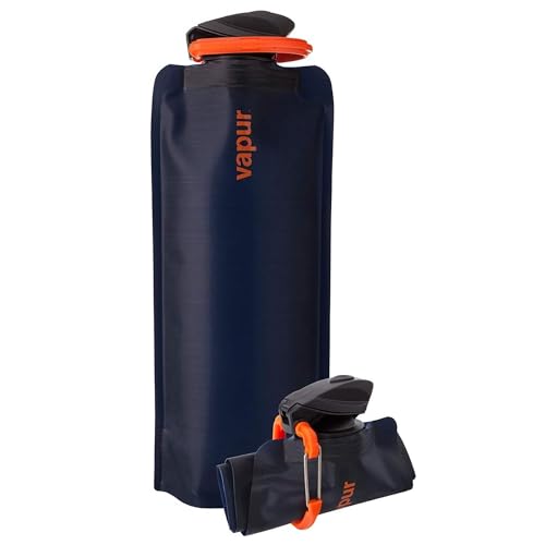 Collapsible Water Bottle with Carabiner (Night Blue / 23 Ounces)