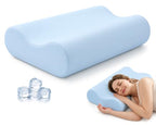 Queen Contour Memory Foam Pillow for Neck Pain Relief (Blue / Extra Queen Size)
