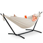 Lazy Daze Portable Hammock with Stand (Black Frame- Beige)
