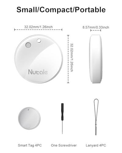 Apple MFi Certified] Tracker Tags (4-White)