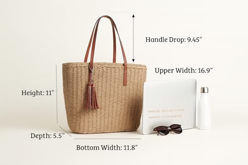 Straw Bags For Women (Khaki)